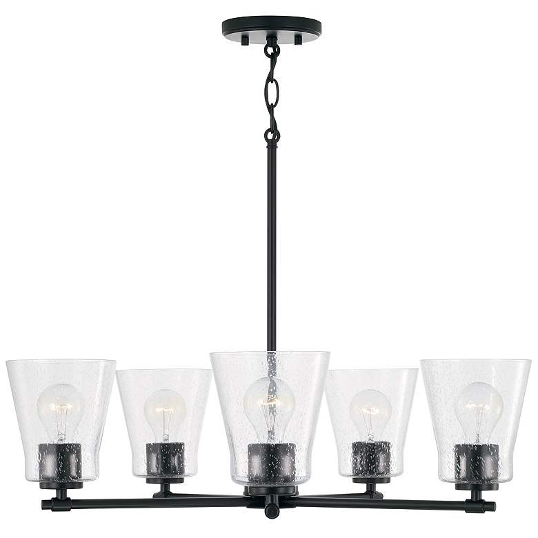 Image 2 HomePlace Lighting Baker 5 Light Chandelier 27" Matte Black