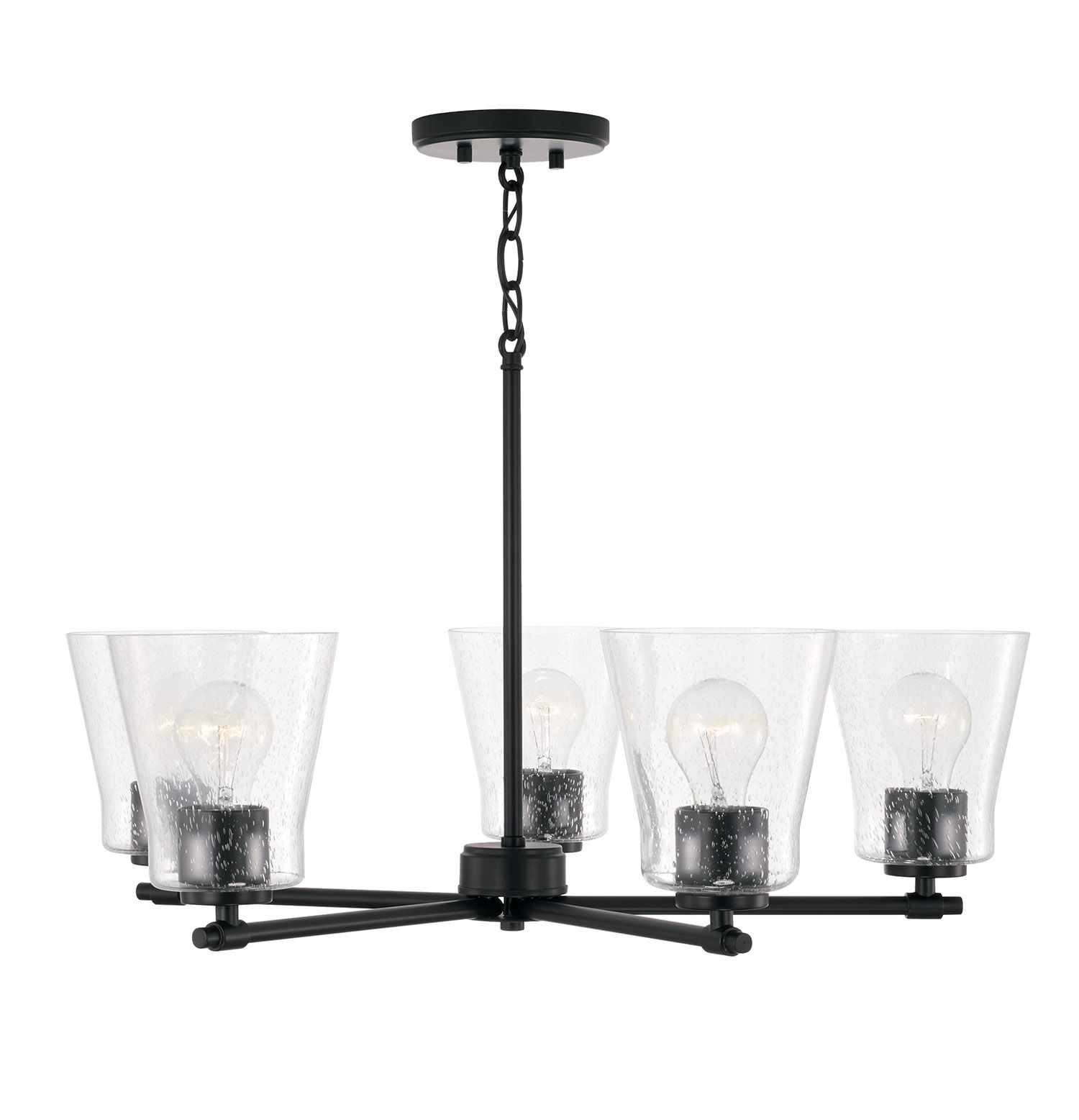 Image 4 HomePlace Lighting Baker 5 Light Chandelier 27" Matte Black more views