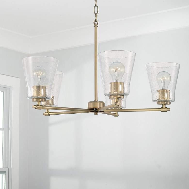 Image 2 HomePlace Lighting Baker 5 Light Chandelier Aged Brass more views