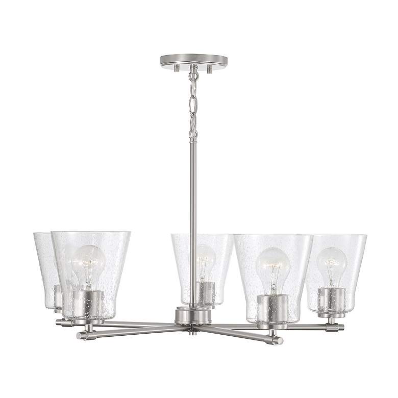 Image 4 HomePlace Lighting Baker 5 Light Chandelier Brushed Nickel more views