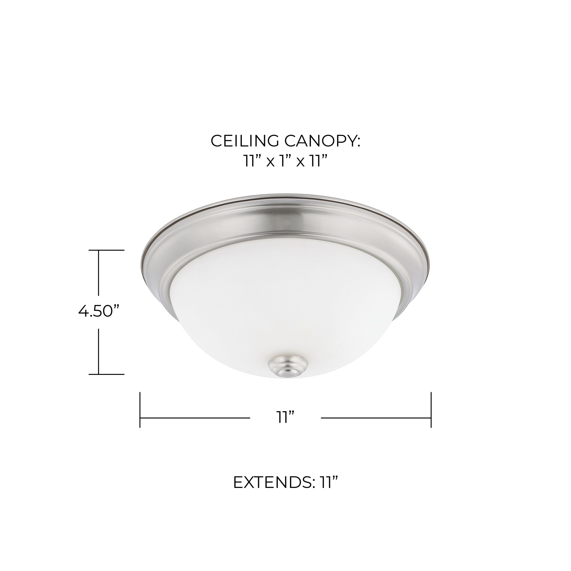 Image 2 HomePlace Lighting Bates 2 Light Flush 11" Brushed Nickel more views