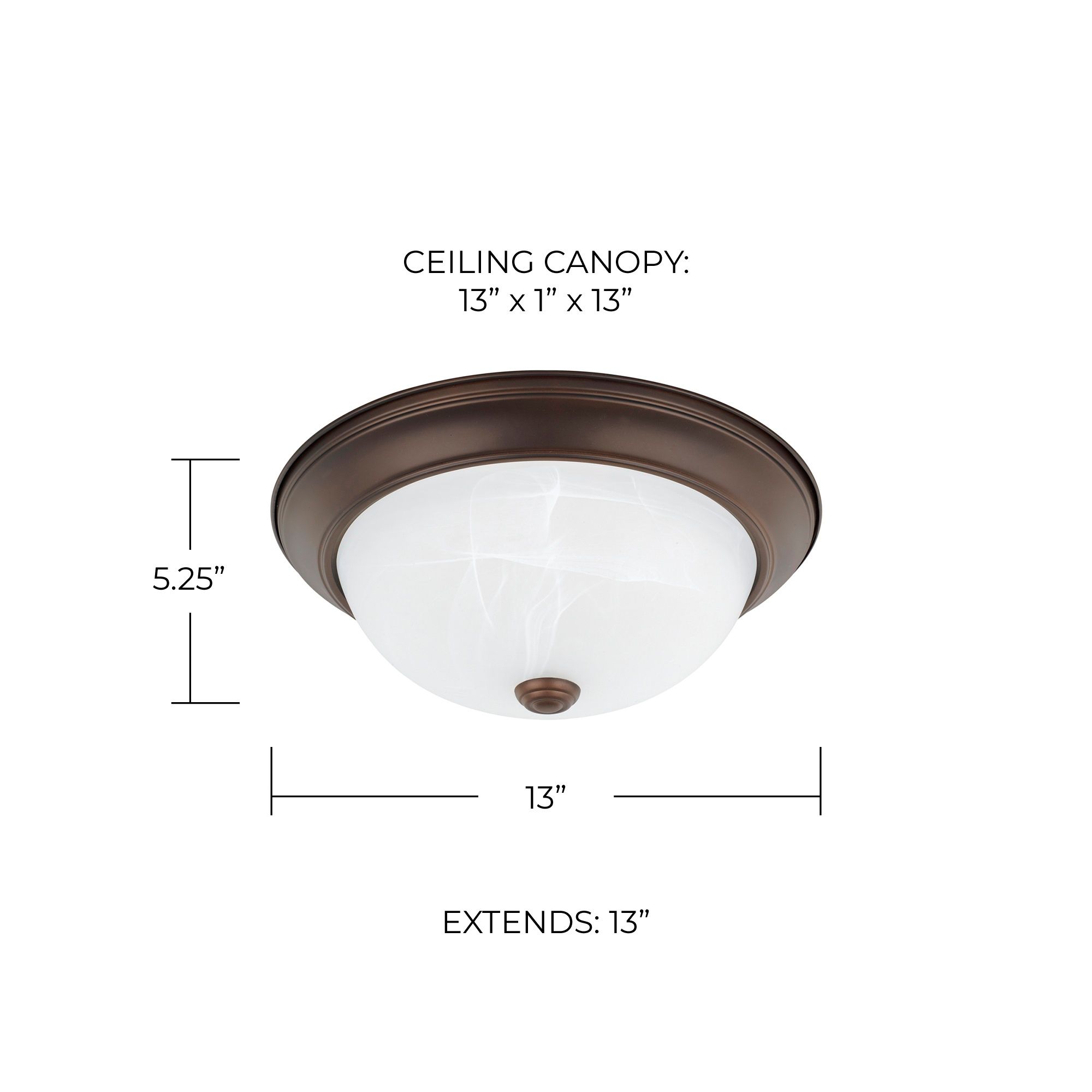 Image 2 HomePlace Lighting Bates 2 Light Flush 13" Bronze more views