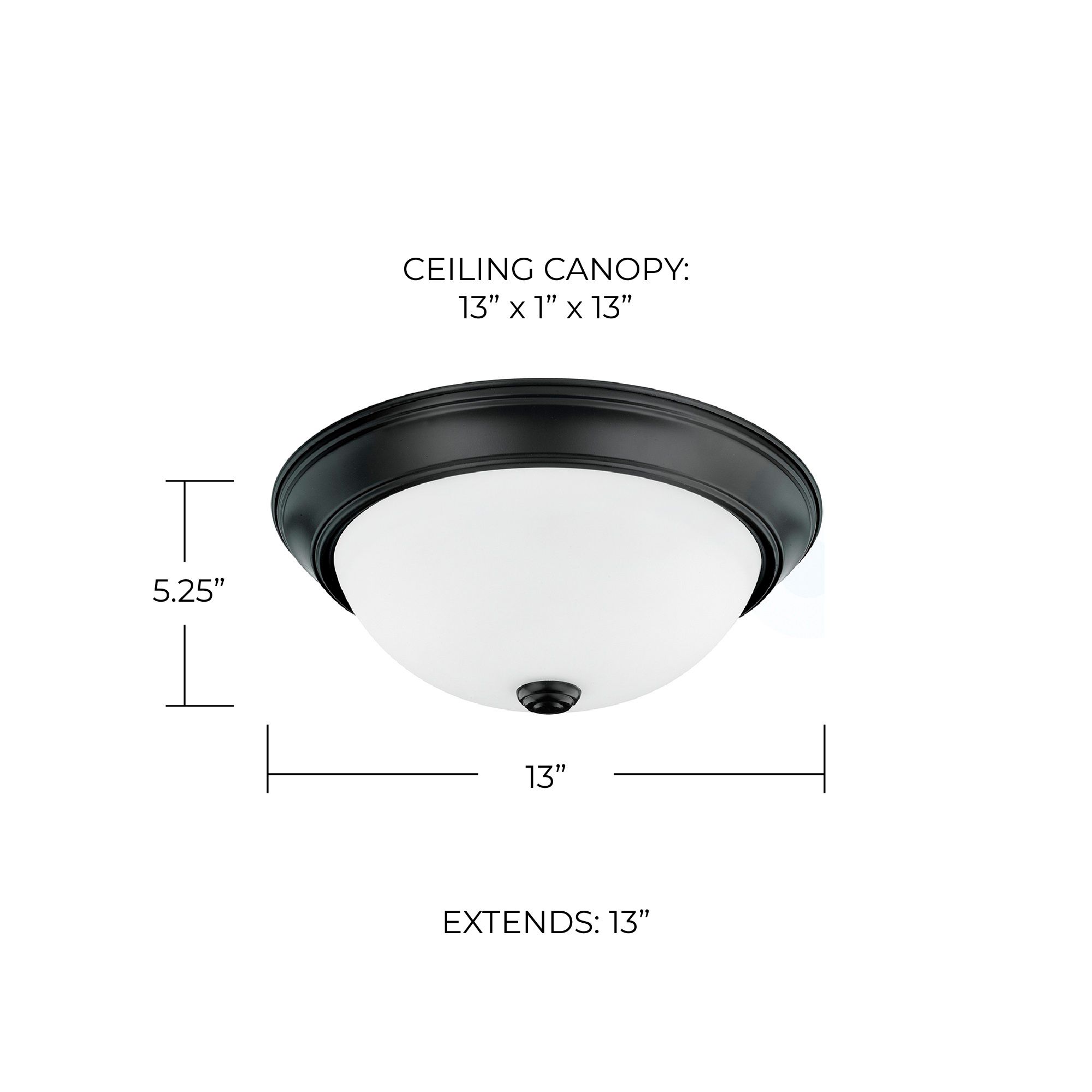 Image 2 HomePlace Lighting Bates 2 Light Flush Mount Matte Black more views