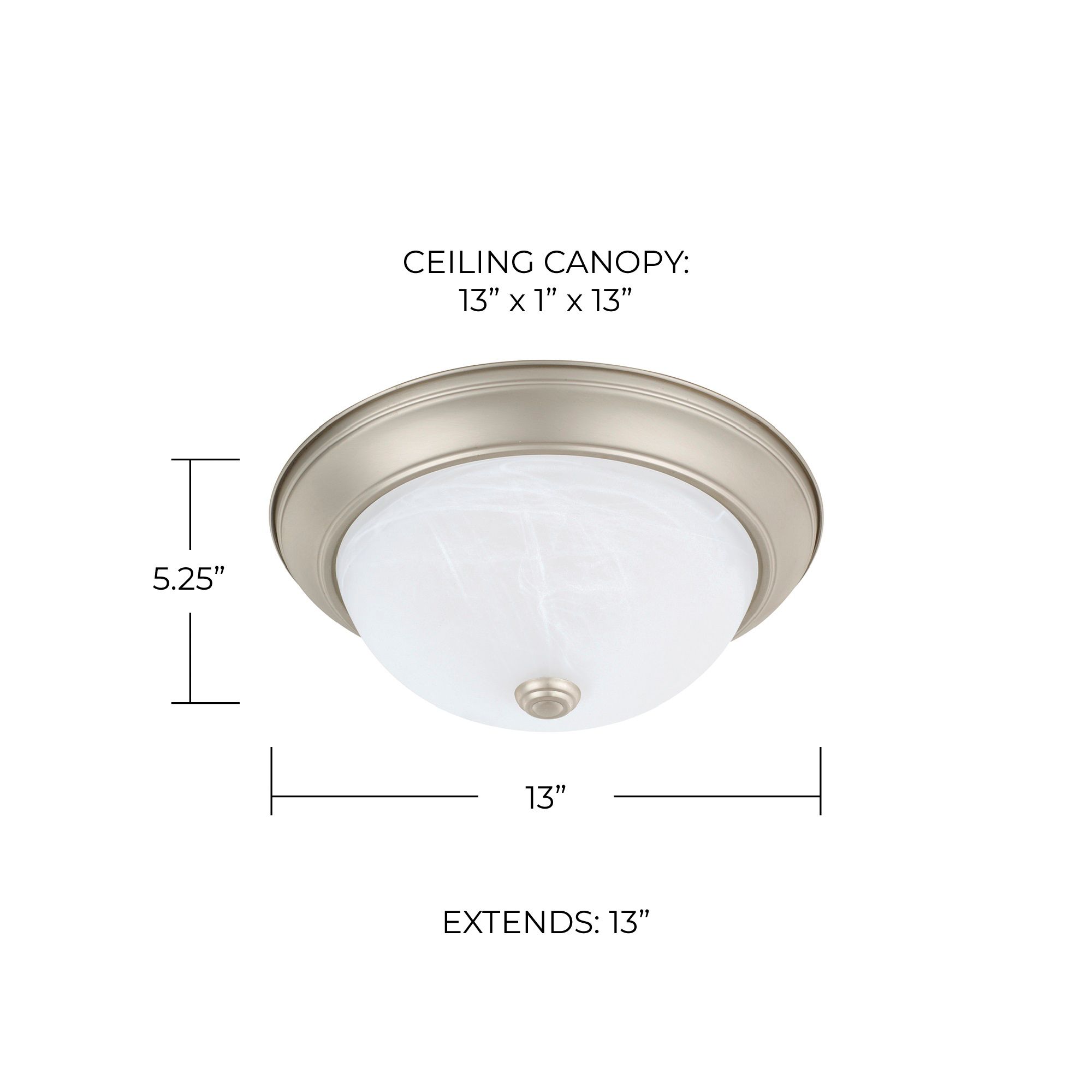 Image 2 HomePlace Lighting Bates 2 Light Flush Mount Matte Nickel more views
