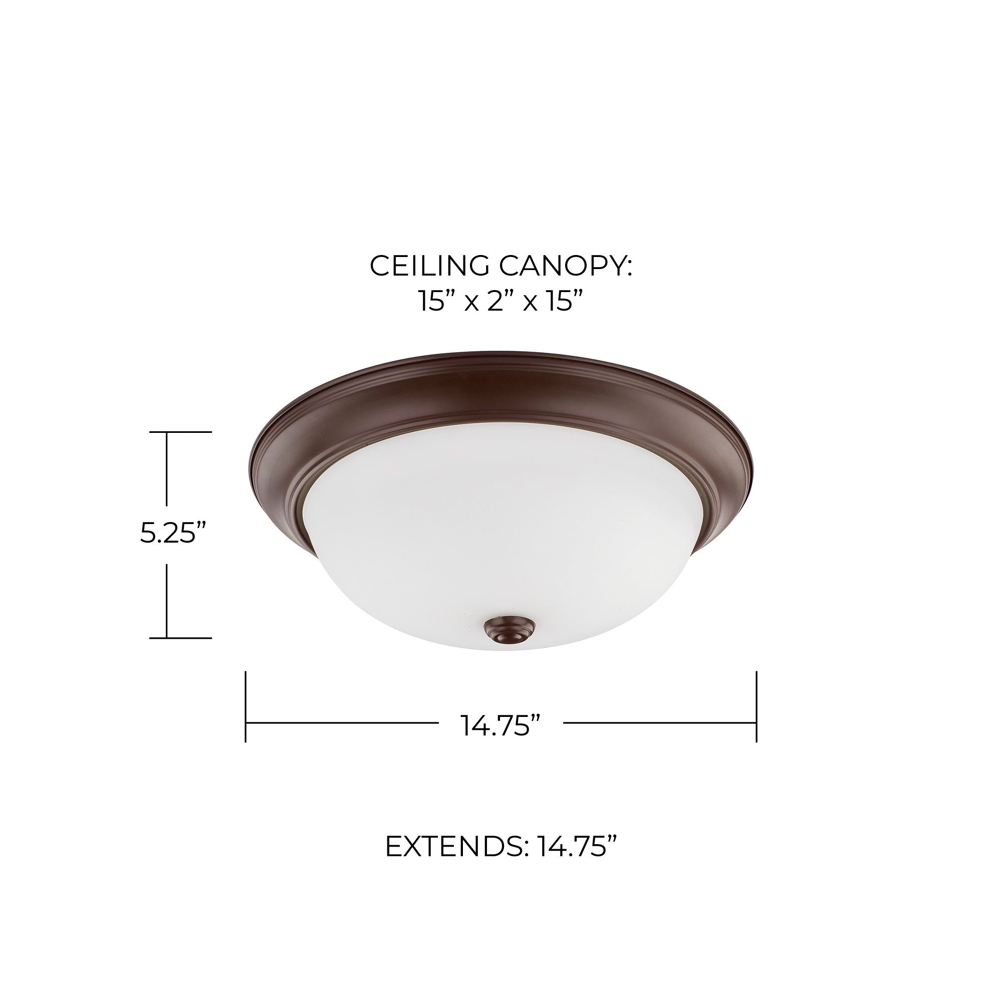 Image 2 HomePlace Lighting Bates 3 Light Flush 14.75" Bronze more views