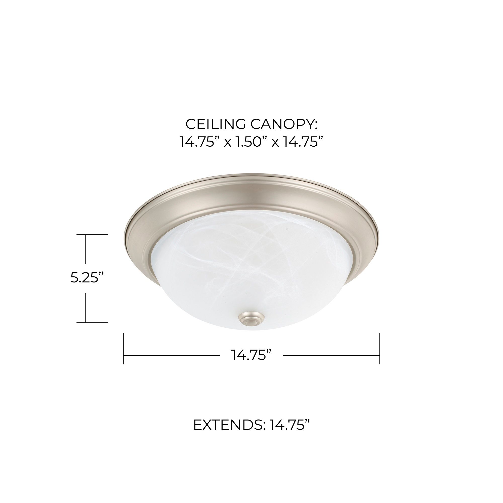 Image 2 HomePlace Lighting Bates 3 Light Flush 14.75" Matte Nickel more views