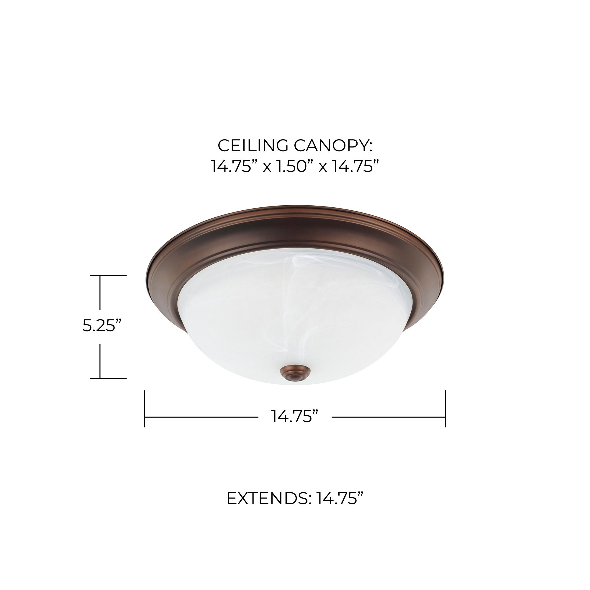 Image 2 HomePlace Lighting Bates 3 Light Flush Mount Bronze more views