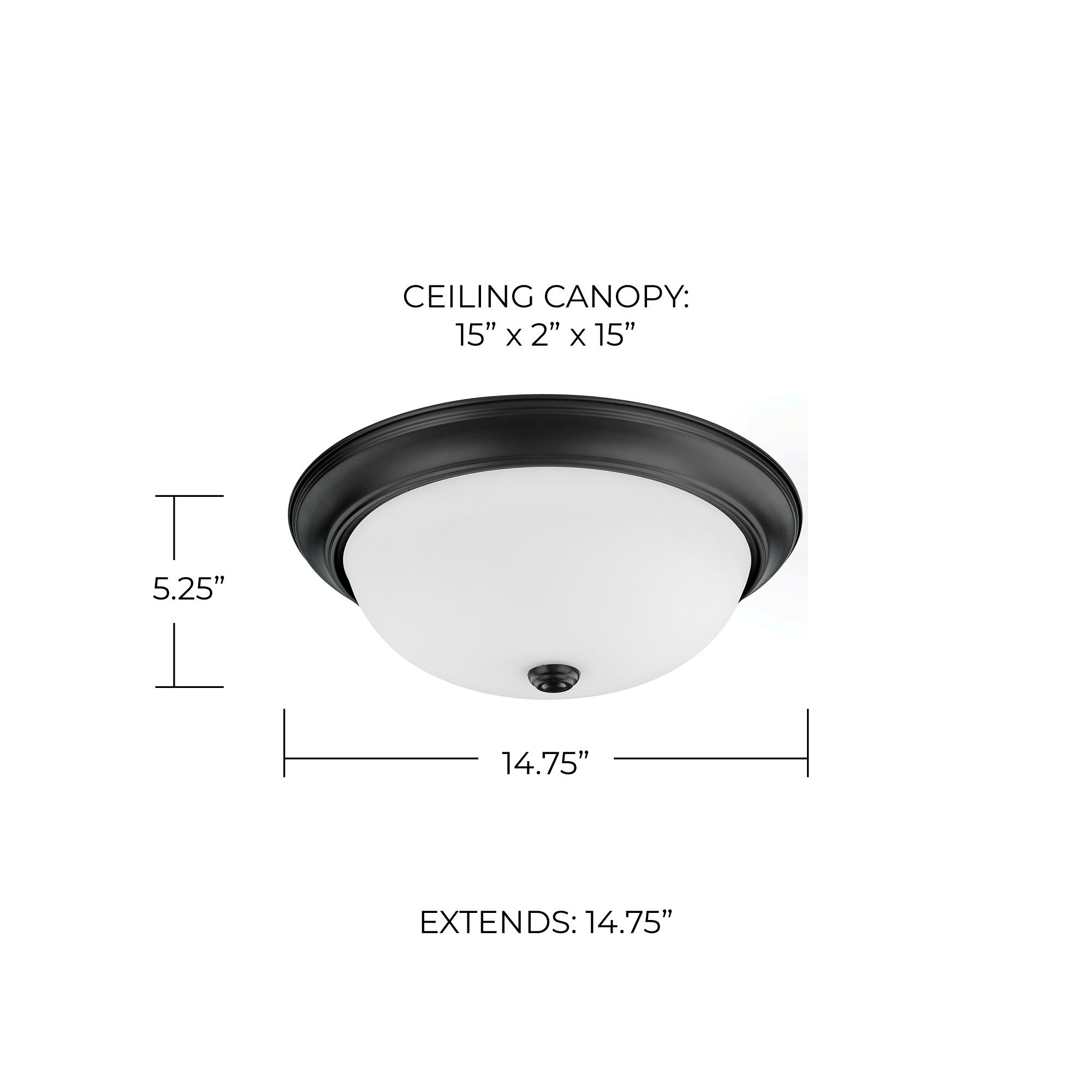 Image 3 HomePlace Lighting Bates 3 Light Flush Mount Matte Black more views