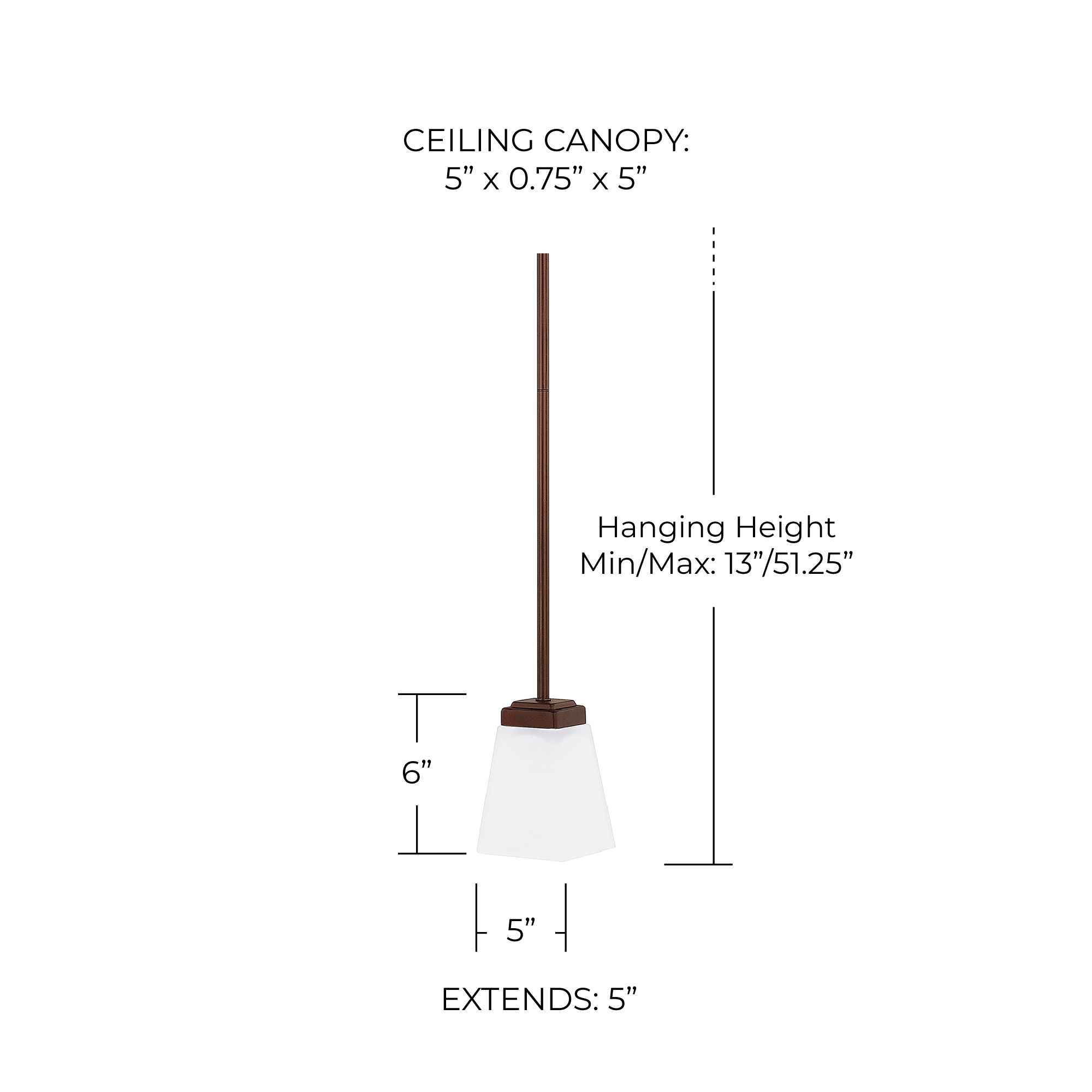 Image 2 HomePlace Lighting Baxley 1 Light Pendant 5" Bronze more views