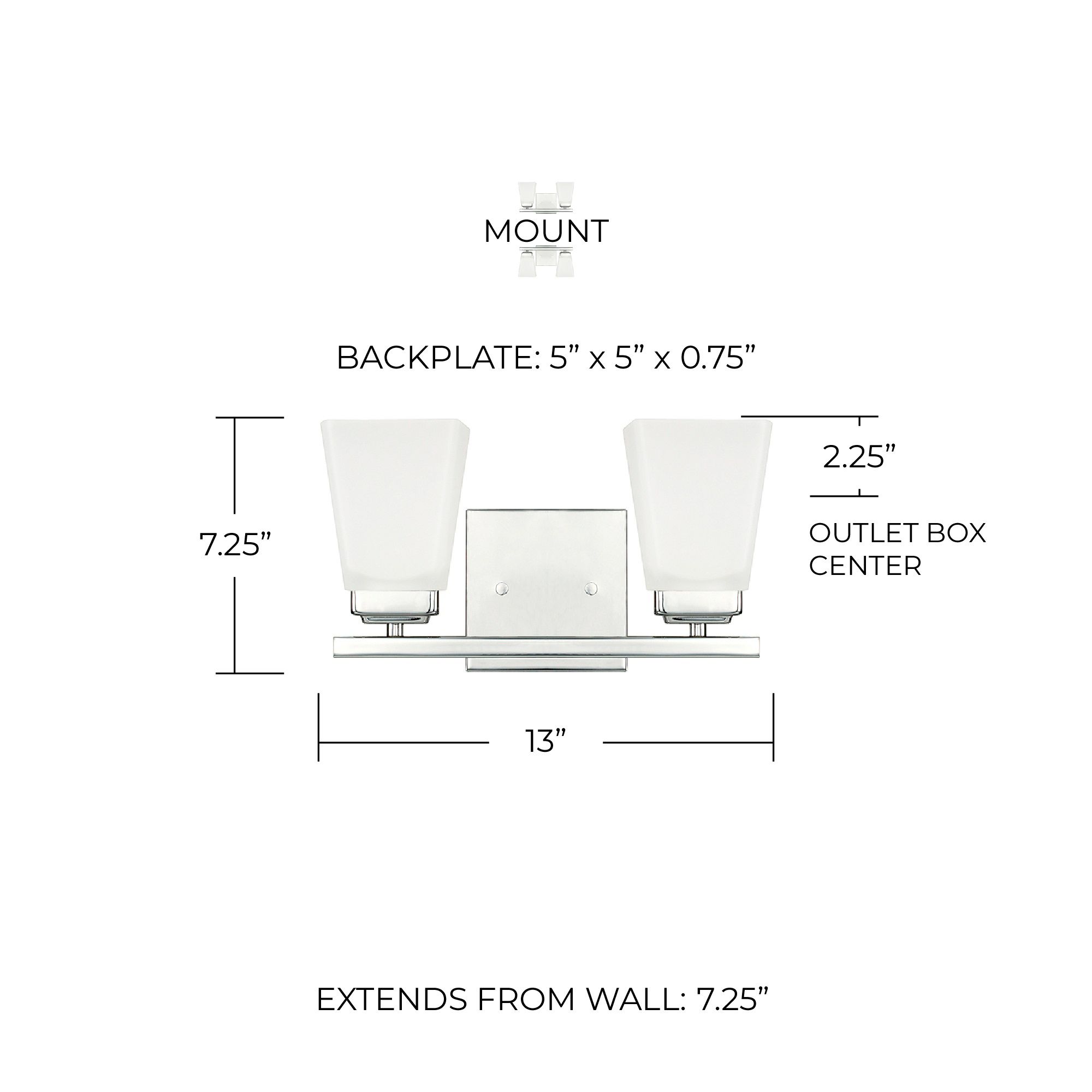 Image 2 HomePlace Lighting Baxley 2 Light Vanity Polished Nickel more views