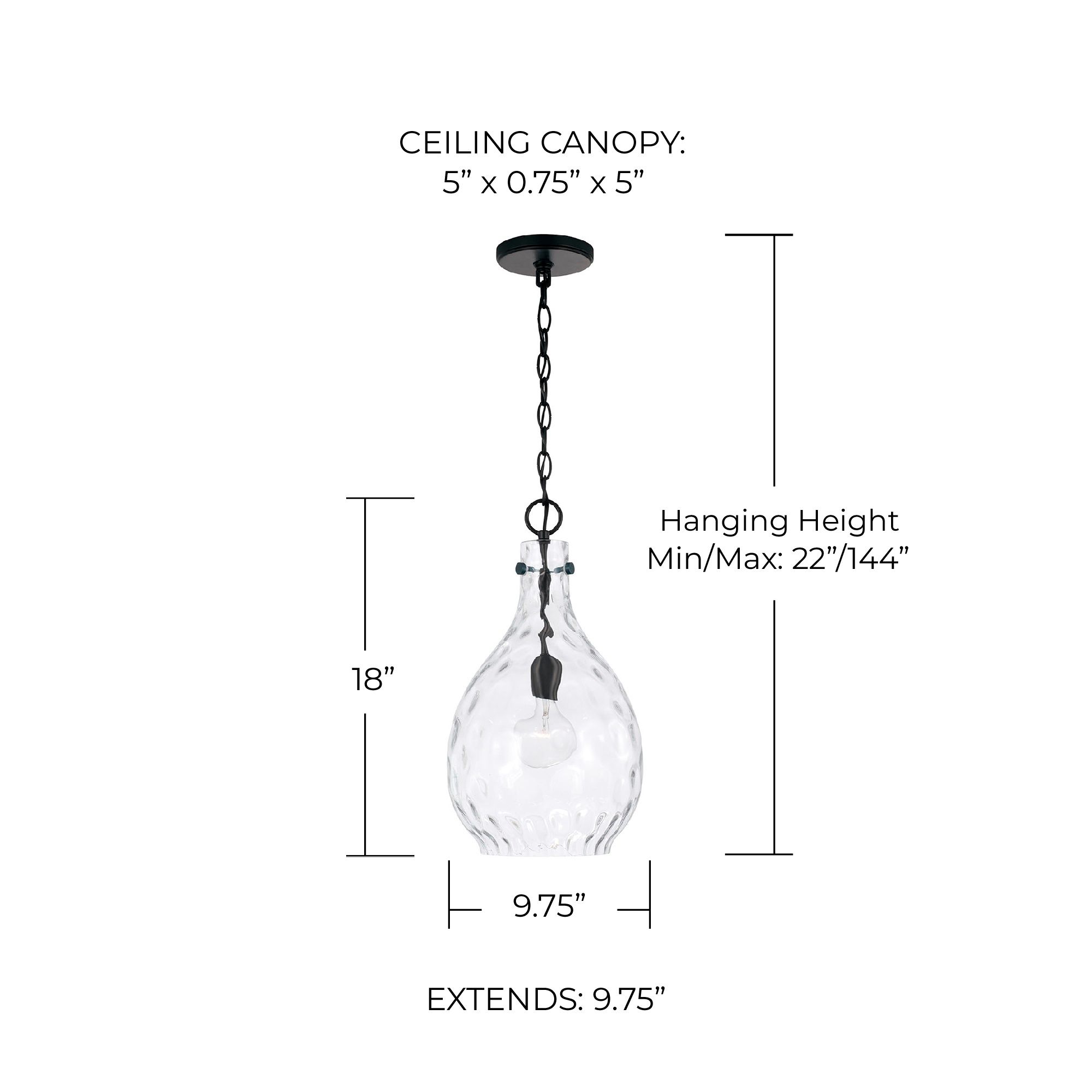 Image 6 HomePlace Lighting Brentwood 1 Lig Pendant 9.75" Matte Black more views