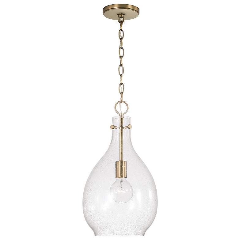 Image 1 HomePlace Lighting Brentwood 1 Light Pendant Aged Brass