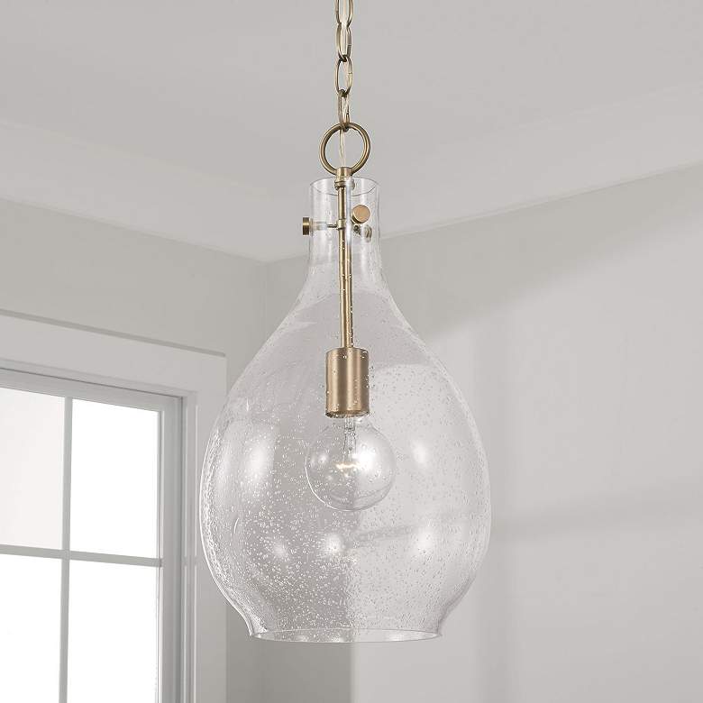 Image 1 HomePlace Lighting Brentwood 1 Light Pendant Aged Brass