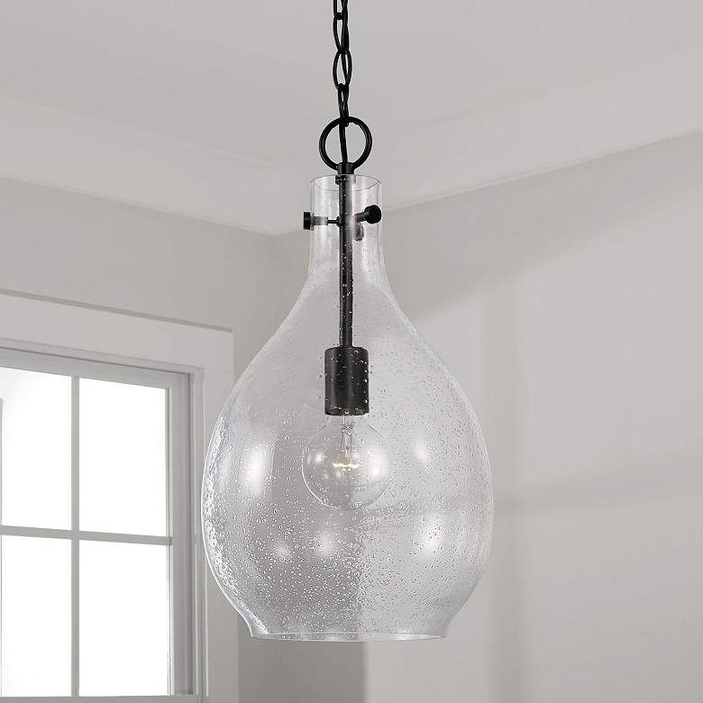 Image 1 HomePlace Lighting Brentwood 1 Light Pendant Matte Black