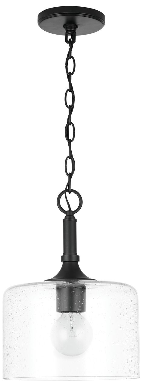 HomePlace Lighting Carter 1 Light Pendant 10" Matte Black