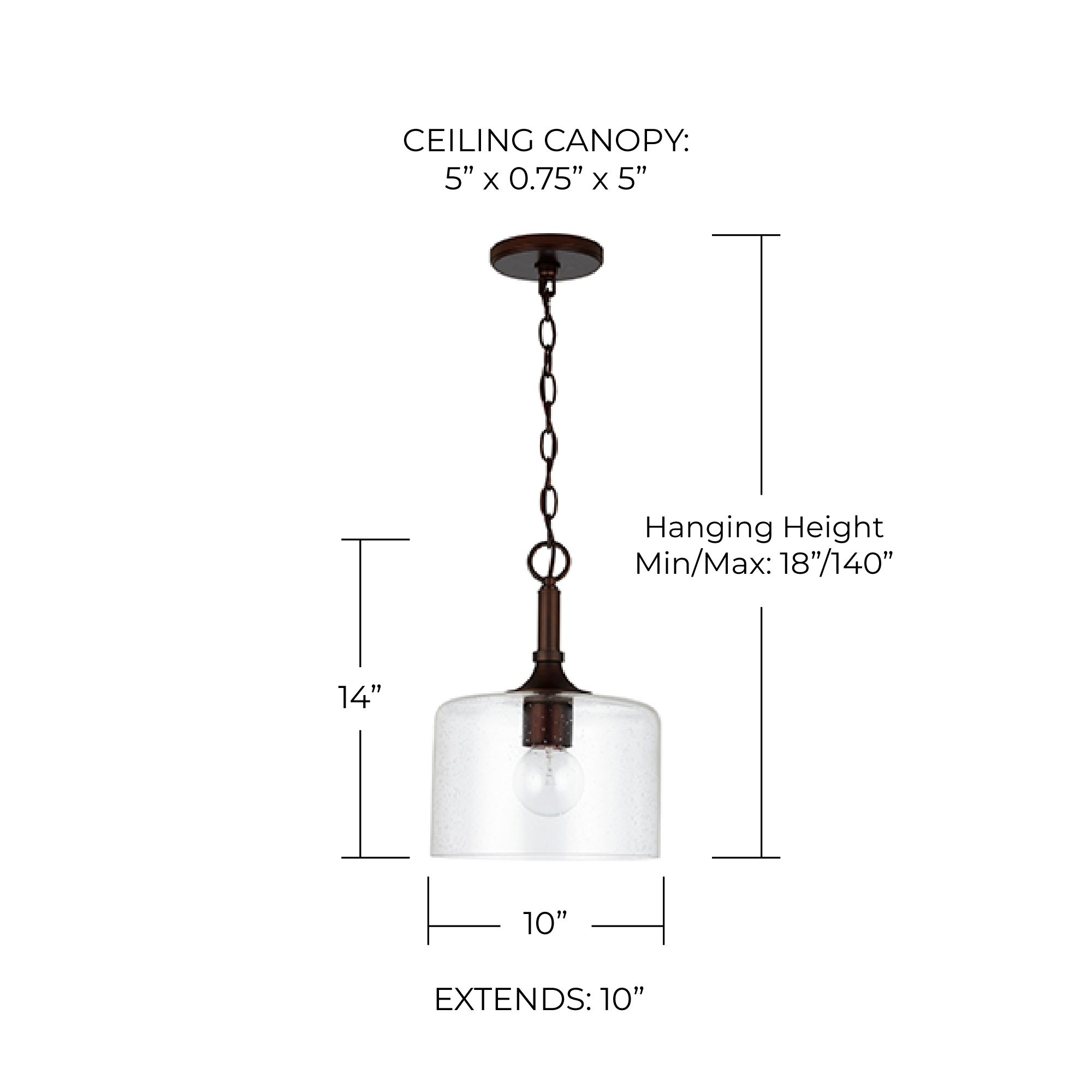 HomePlace Lighting Carter 1 Light Pendant Bronze