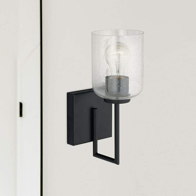 Image 1 HomePlace Lighting Carter 1 Light Sconce Matte Black