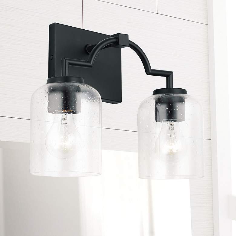 Image 1 HomePlace Lighting Carter 2 Light Vanity Matte Black
