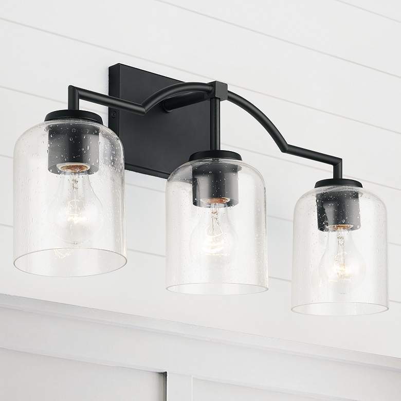 Image 1 HomePlace Lighting Carter 3 Light Vanity Matte Black