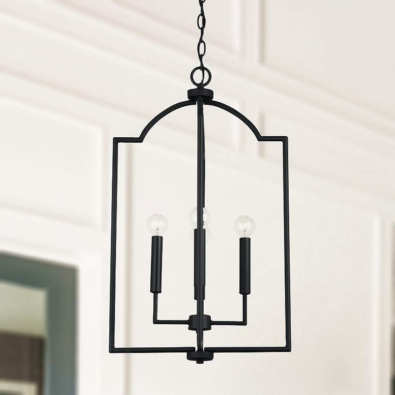 Image 3 HomePlace Lighting Carter 4 Light Foyer Matte Black more views