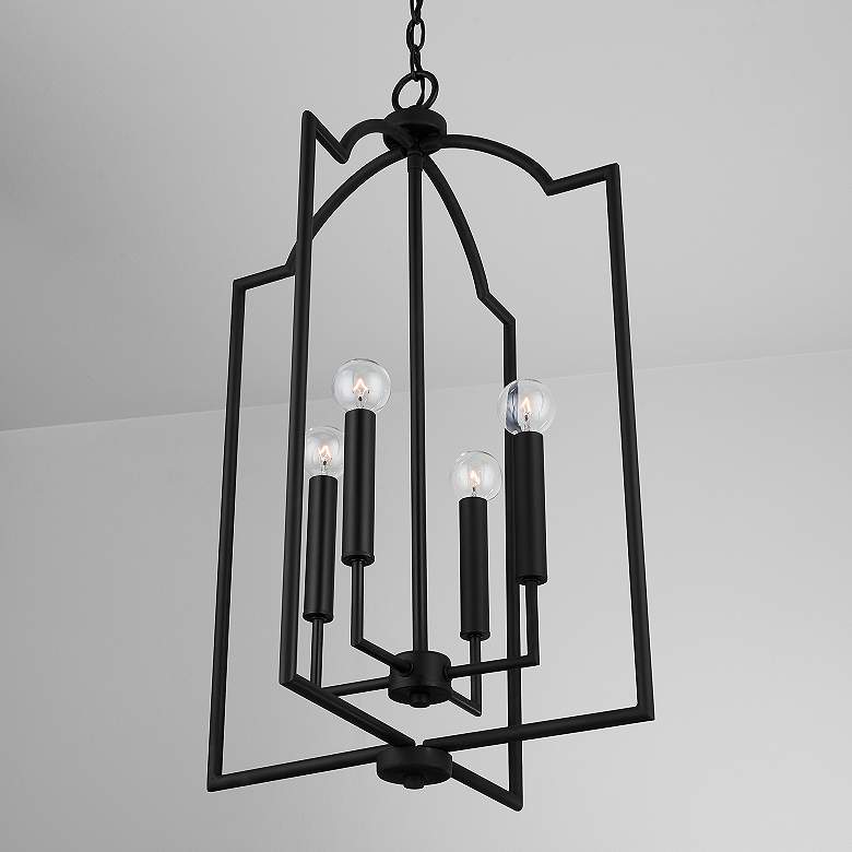 Image 4 HomePlace Lighting Carter 4 Light Foyer Matte Black more views