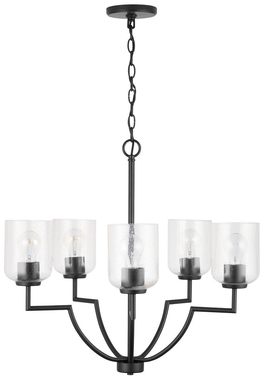HomePlace Lighting Carter 5 Lig Chandelier 26" Matte Black
