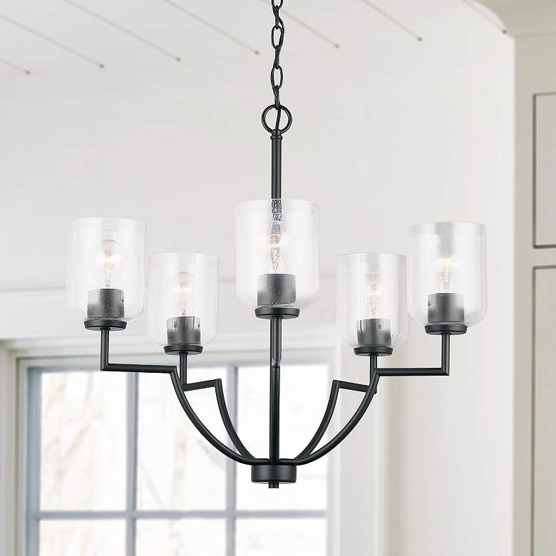 Image 1 HomePlace Lighting Carter 5 Light Chandelier Matte Black