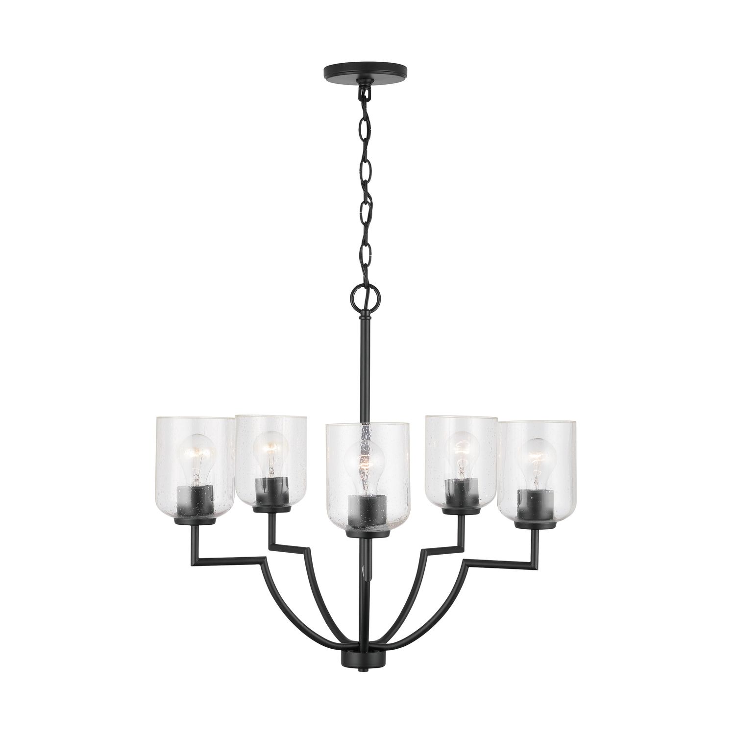 HomePlace Lighting Carter 5 Light Chandelier Matte Black