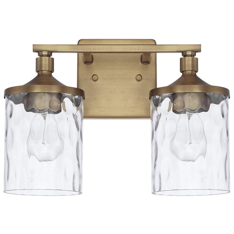Image 1 HomePlace Lighting Colton 2 Light Vanity Aged Brass