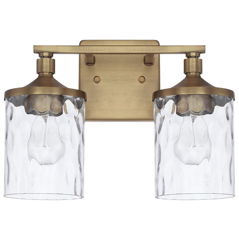 Image 1 HomePlace Lighting Colton 2 Light Vanity Aged Brass