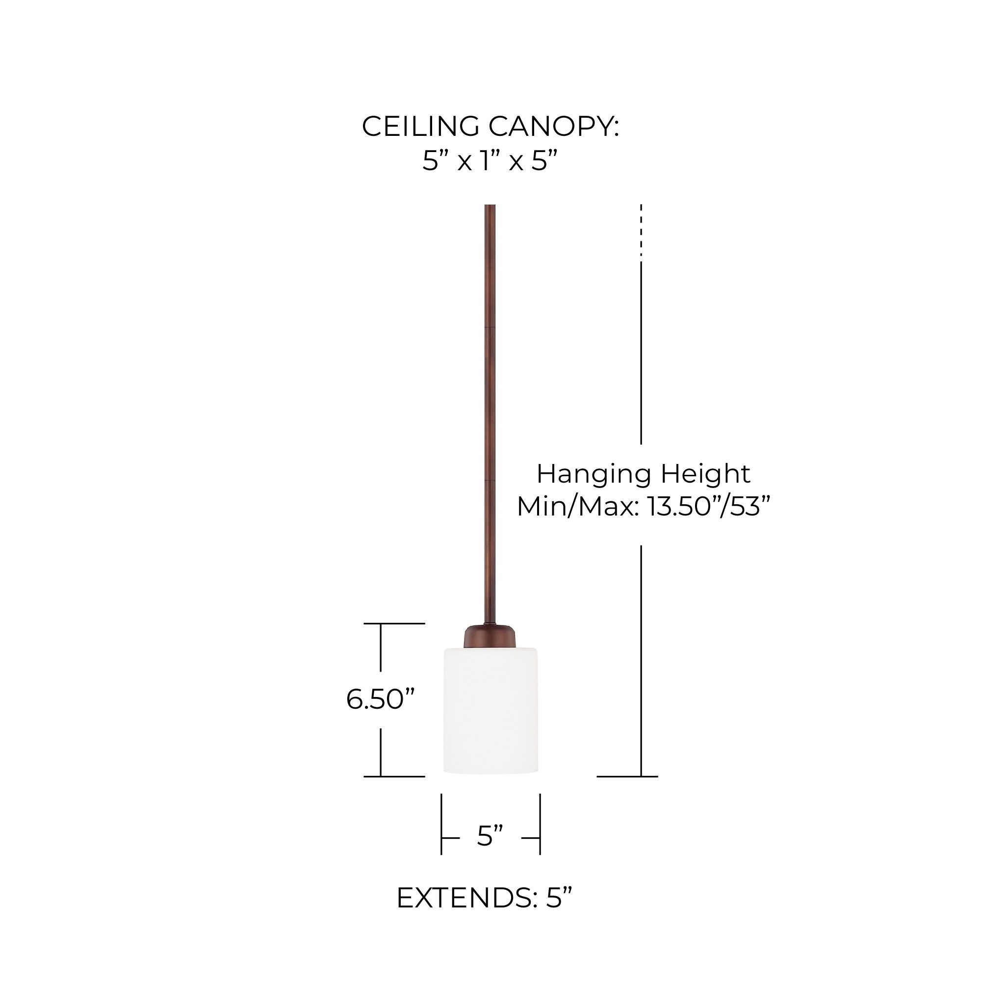 Image 2 HomePlace Lighting Dixon 1 Light Pendant 5" Bronze more views