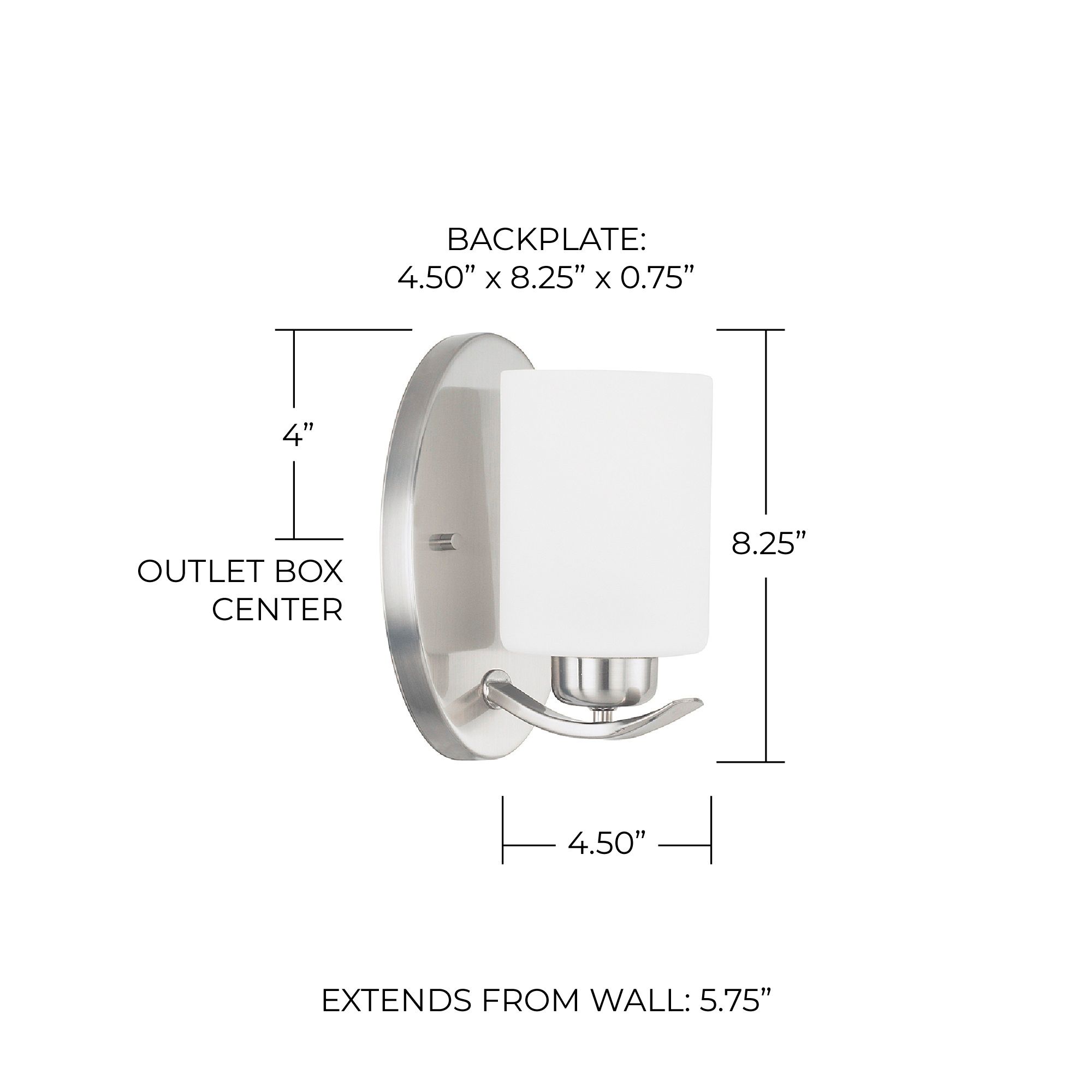 Image 2 HomePlace Lighting Dixon 1 Light Sconce Brushed Nickel more views