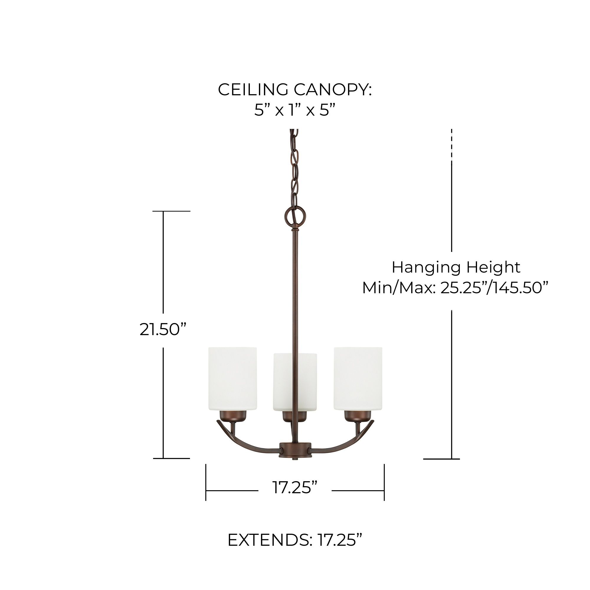 Image 2 HomePlace Lighting Dixon 3 Light Chandelier Bronze more views