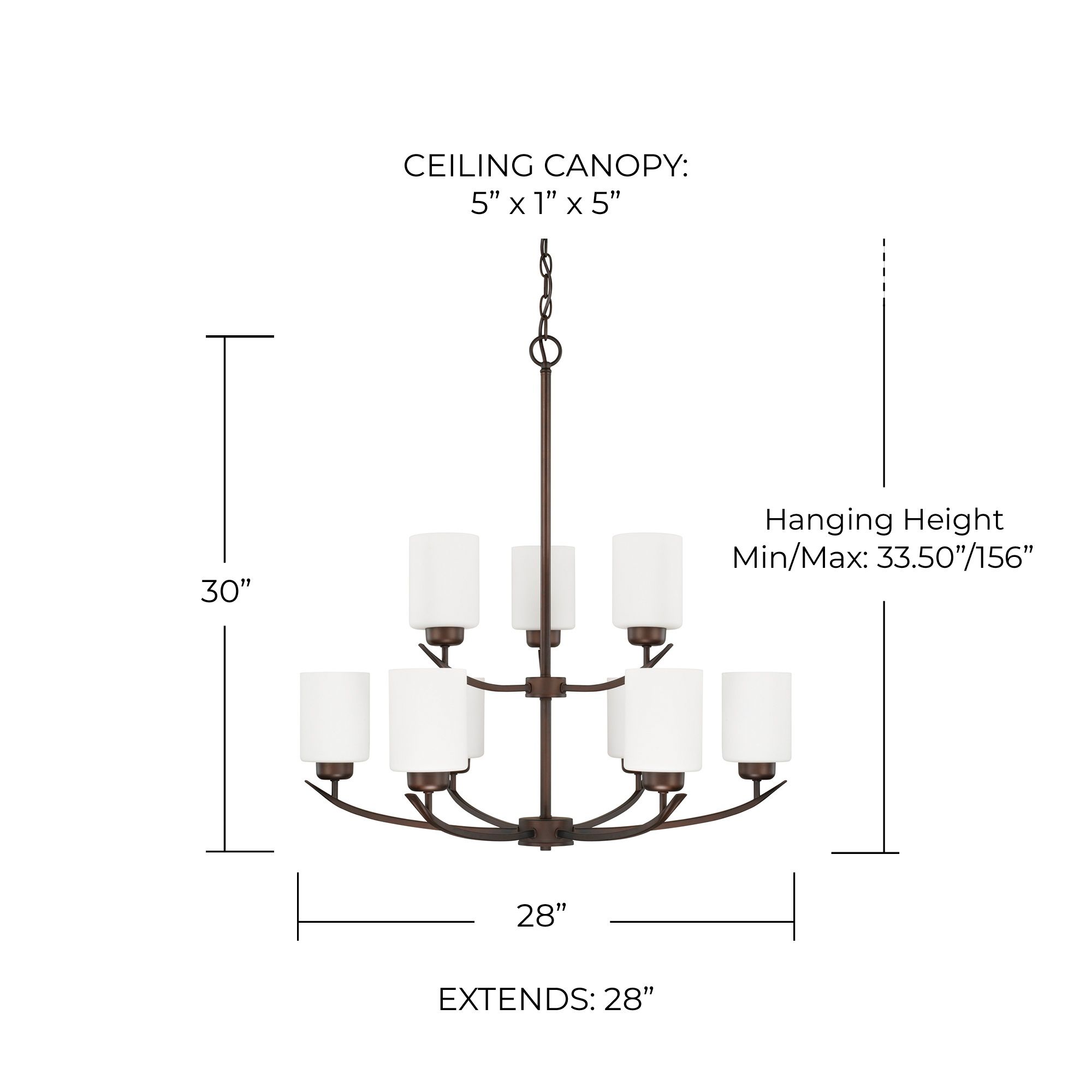 Image 2 HomePlace Lighting Dixon 9 Light Chandelier 28" Bronze more views