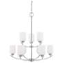 HomePlace Lighting Dixon 9 Light Chandelier Brushed Nickel