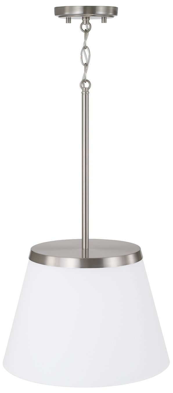 Image 4 HomePlace Lighting Drake 1 Light Pendant 13.25" Brushed Nickel more views