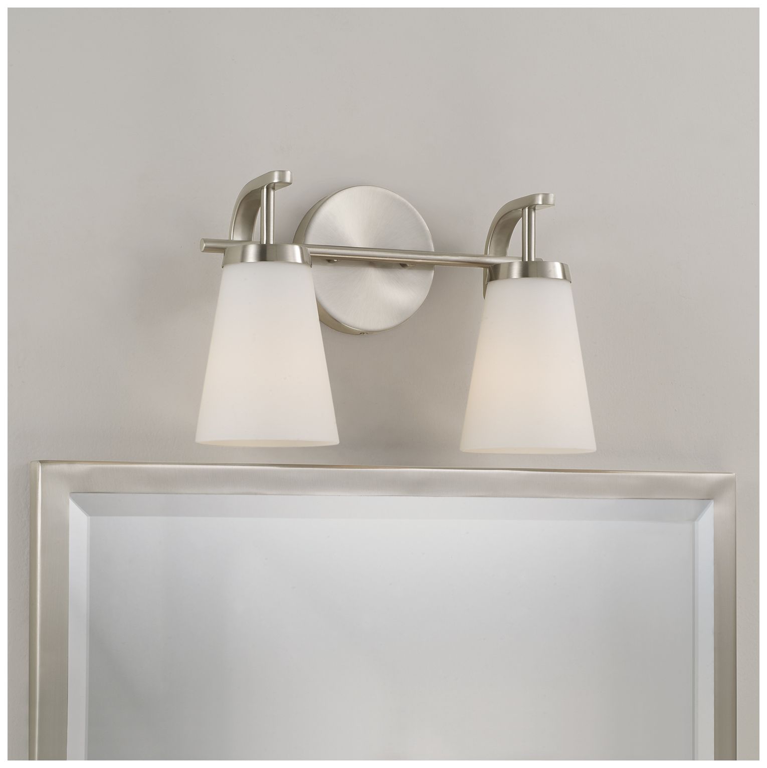 Image 3 HomePlace Lighting Drake 2 Light Vanity 14" Brushed Nickel more views