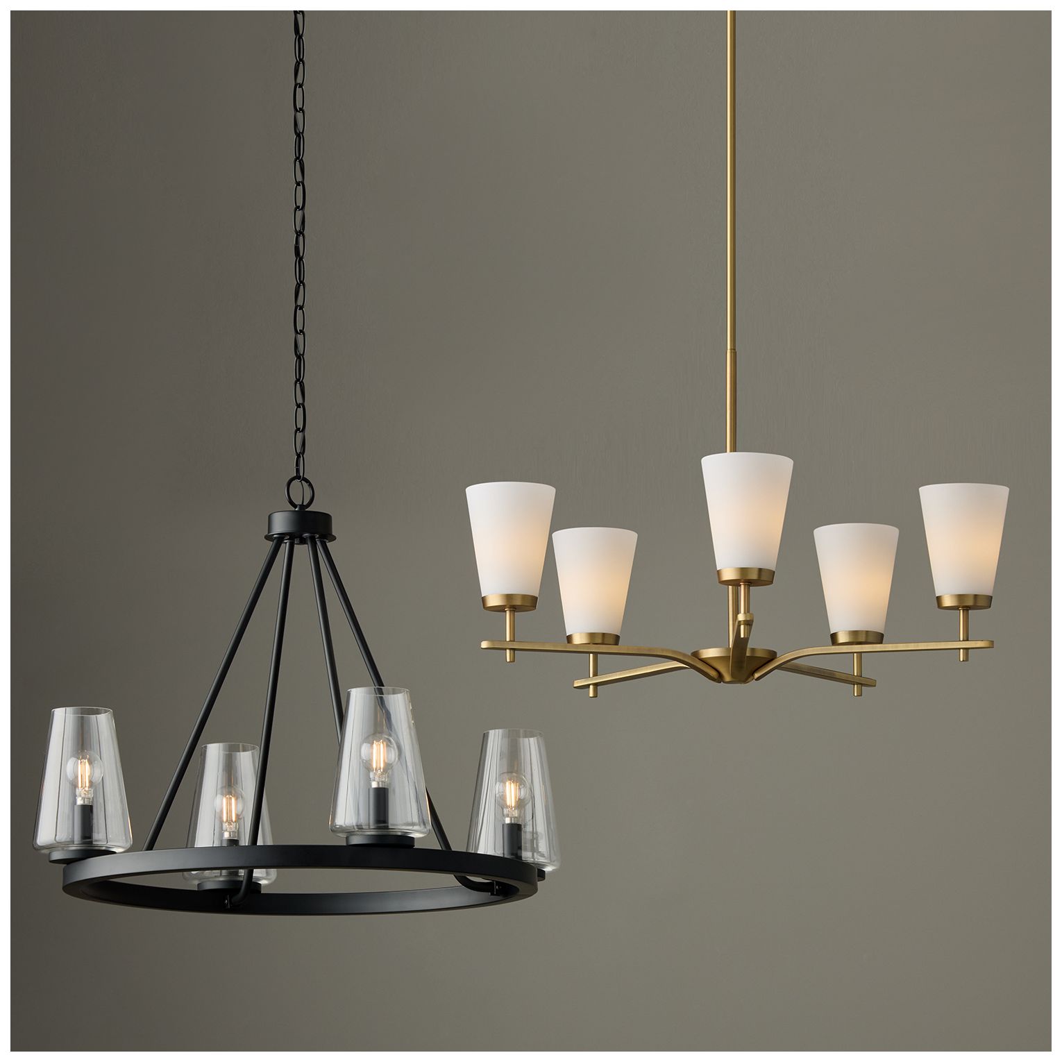 Image 7 HomePlace Lighting Drake 5 Light Chandelier 28" Aged Brass more views