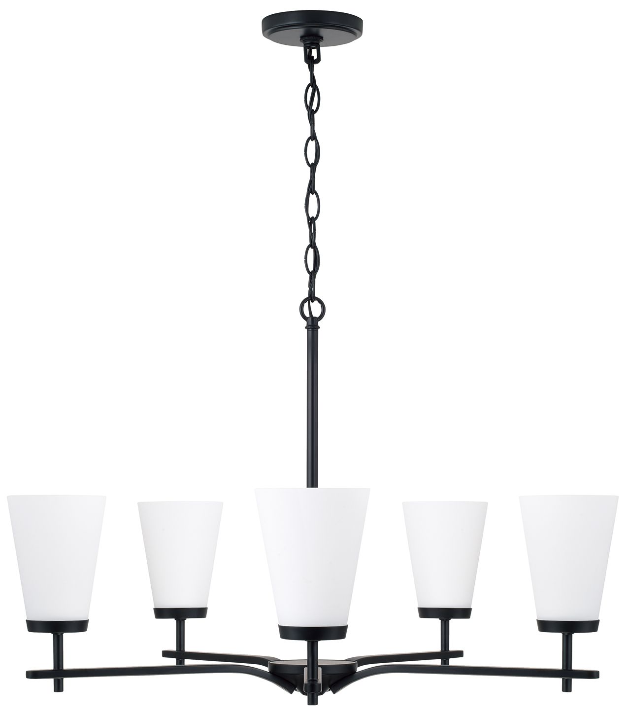 Image 4 HomePlace Lighting Drake 5 Light Chandelier 28" Matte Black more views