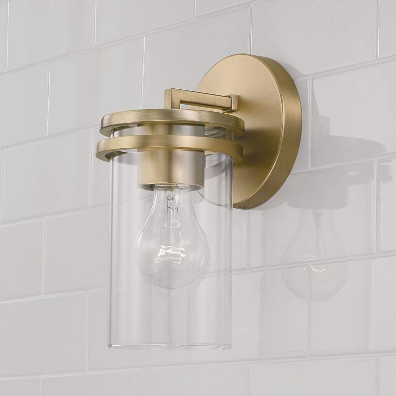 Image 1 HomePlace Lighting Fuller 1 Light Sconce Aged Brass