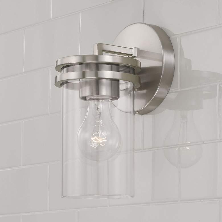 Image 1 HomePlace Lighting Fuller 1 Light Sconce Brushed Nickel
