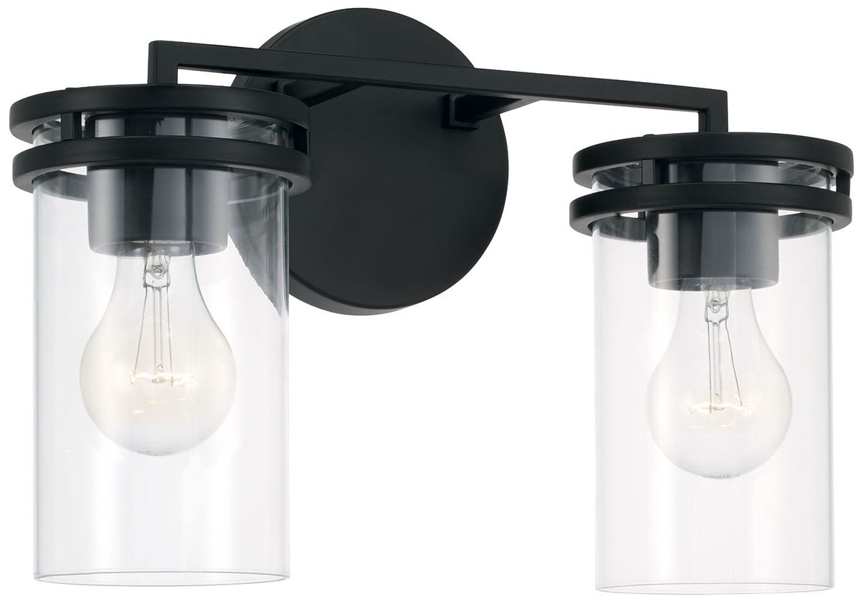 HomePlace Lighting Fuller 2 Light Vanity 14.25" Matte Black