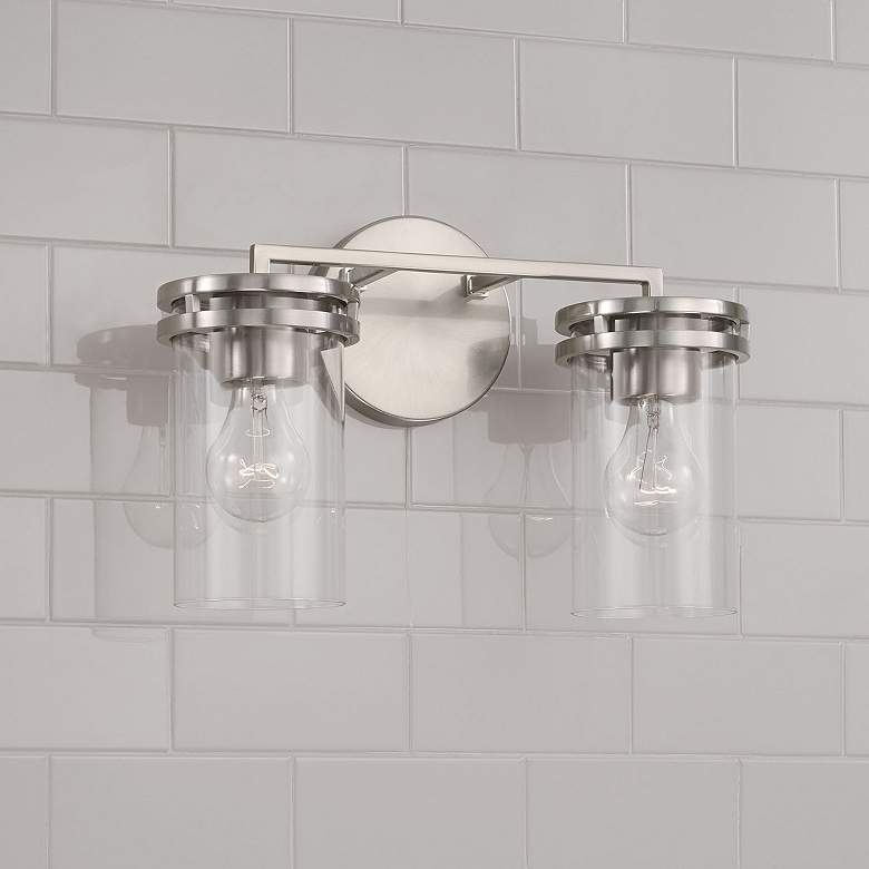 Image 1 HomePlace Lighting Fuller 2 Light Vanity Brushed Nickel