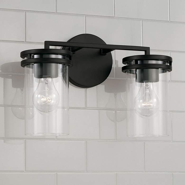 Image 1 HomePlace Lighting Fuller 2 Light Vanity Matte Black