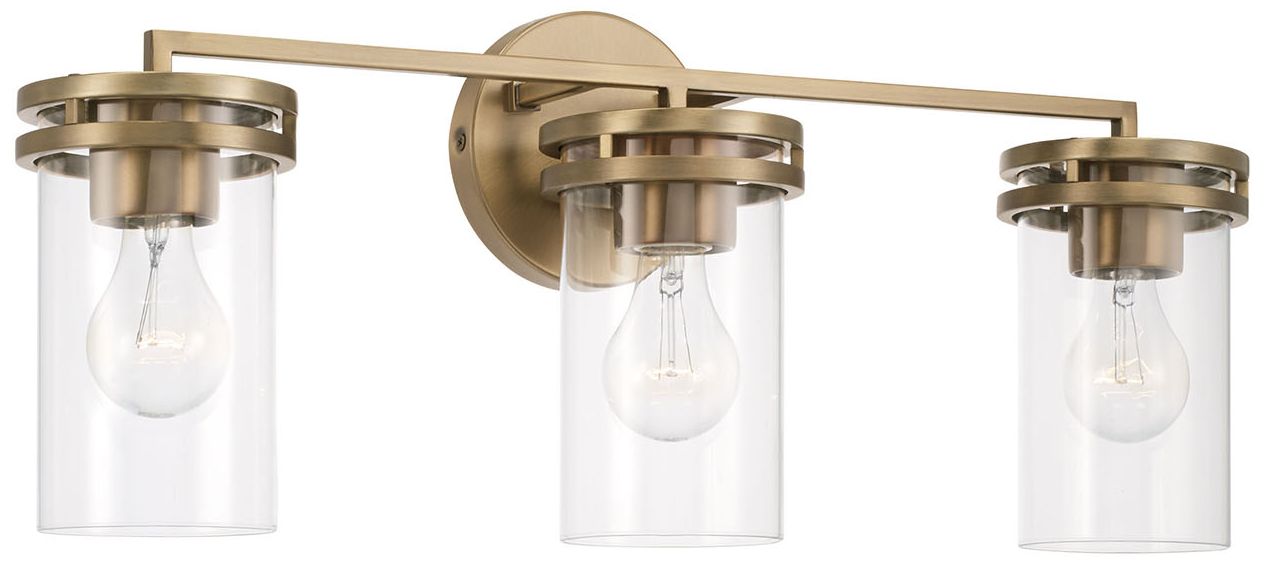 HomePlace Lighting Fuller 3 Light Vanity 24" Aged Brass