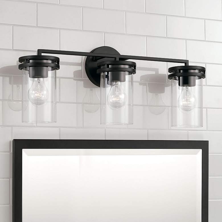 Image 1 HomePlace Lighting Fuller 3 Light Vanity Matte Black