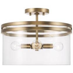 HomePlace Lighting Fuller 4-Light Aged Brass Dual Mount Semi-Flush/Pendant