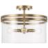 HomePlace Lighting Fuller 4-Light Aged Brass Dual Mount Semi-Flush/Pendant