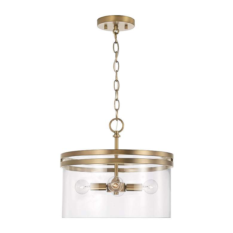 Image 5 HomePlace Lighting Fuller 4-Light Aged Brass Dual Mount Semi-Flush/Pendant more views