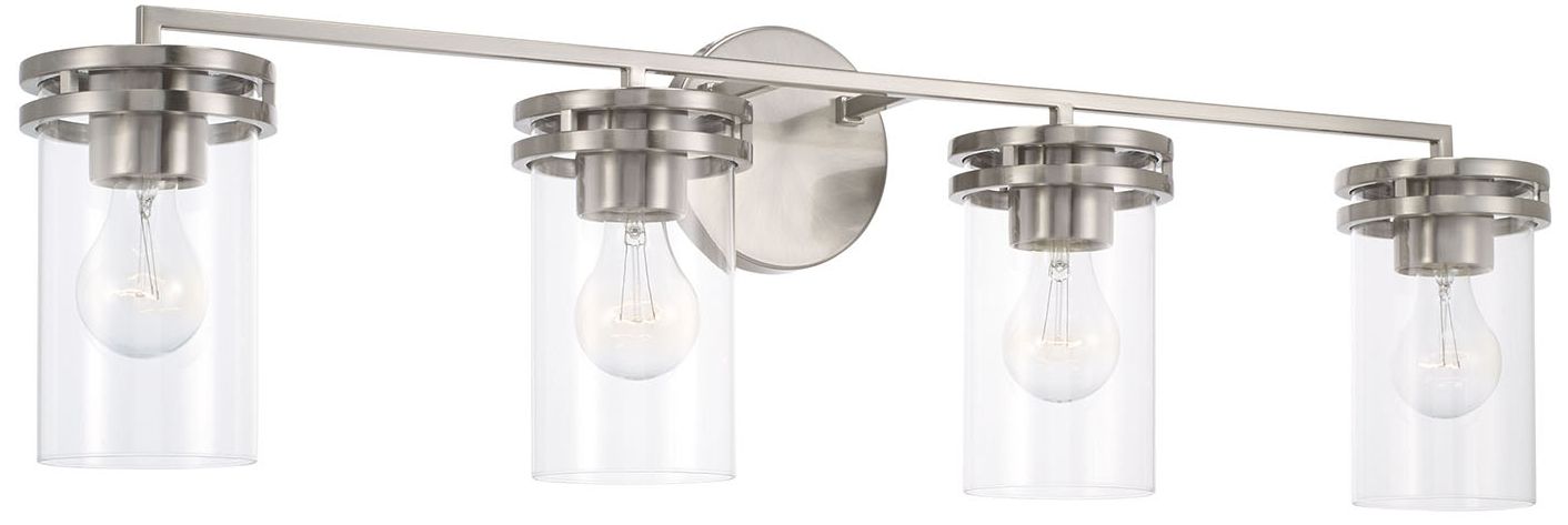 Image 2 HomePlace Lighting Fuller 4 Light Vanity 33.5" Brushed Nickel